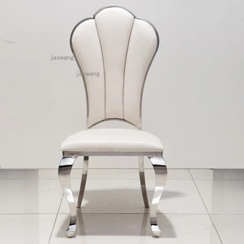 Скандинавские Роскошные обеденные стулья со спинками, Сделанное на заказ Современное кожаное кресло для гостиной, стойка регистрации ресторана, Предметы домашнего обихода Silla Comedor