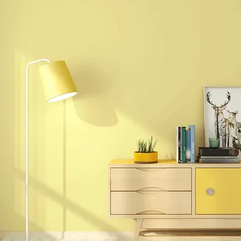 Скандинавские чистые однотонные обои лимонно-желтого цвета, домашний декор, нетканые настенные росписи для спальни, гостиной