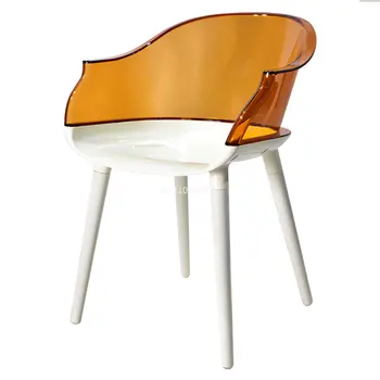 Скандинавский простой обеденный стул с акриловой прозрачной спинкой, стул для отдыха, креативный пластиковый хрустальный стул, многофункциональная мебель
