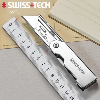 Складной универсальный нож Swiss + Tech, нож для экспресс-распаковки, нож для бумаги, нож для обоев, маленькое режущее лезвие
