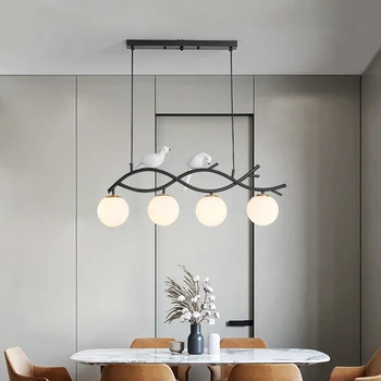 Современная металлическая светодиодная люстра Подвесной потолочный светильник с шариком из молекулярного стекла для гостиной, столовой, спальни, кухни, украшения дома