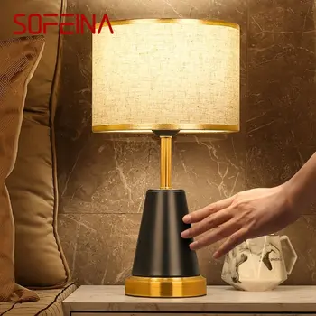 Современная настольная лампа SOFEINA с сенсорным затемнением, креативный простой модный прикроватный светильник для дома, гостиной, спальни