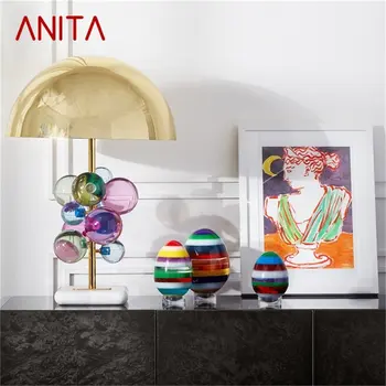 Современная настольная лампа ANITA, хрустальная светодиодная настольная лампа, Мраморное основание, креативный дизайн, украшение для дома, спальни, гостиной, офиса