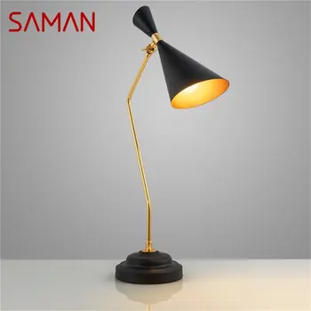 Современная настольная лампа SAMAN Nordic, простой креативный настольный светильник, светодиодный Домашний Декоративный Гостиничный салон, спальня