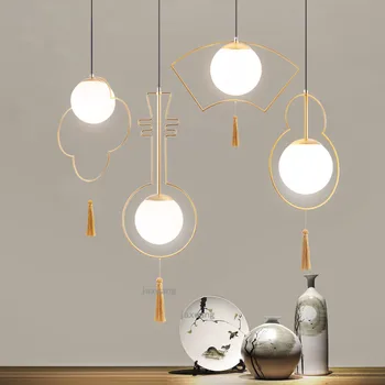 Современный подвесной светильник из светодиодного стекла освещает Геометрический железный светильник, Люстру для ресторана Nordic, подвесные потолочные светильники