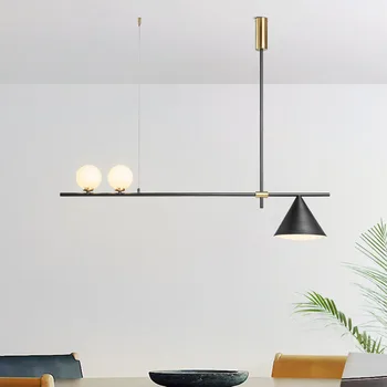 Современный скандинавский подвесной светильник с 3 огнями, геометрическая линия, длинная подвесная лампа для столовой, бар, ресторан, деко, светильник