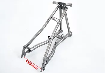 Титановый задний треугольник, подходящий для велосипеда Brompton шириной 135 мм, и передняя вилка для разрыва диска шириной 100 мм