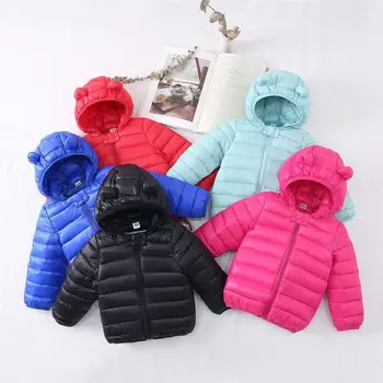 Тонкая детская пуховая куртка с хлопковой подкладкой для мальчика и девочки, ребенок в зимней куртке, детское хлопковое короткое зимнее пальто