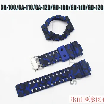 ТПУ Камуфляжный браслет на запястье Рамка безель GD120/GA-100/GA-110/GA-150/200 Сменный ремешок для часов Чехол GA110 GA-200