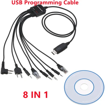 Универсальный USB-кабель для программирования 8 в 1 для Motorola Baofeng Kenwood HT Radio, многофункциональный провод для передачи данных, частотный шнур для записи