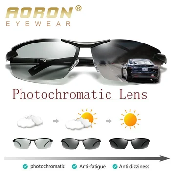 Фотохромные поляризованные Солнцезащитные очки AORON Мужские очки для обесцвечивания С Антибликовым покрытием UV400 Очки для вождения
