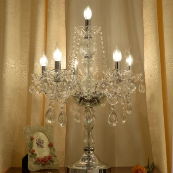 Хрустальная настольная лампа для гостиной, декоративные лампы для виллы в европейском стиле, Уютная прикроватная тумбочка для спальни, роскошная Американская настольная лампа