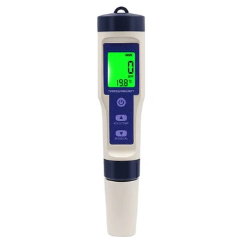 Цифровой измеритель температуры 5 в 1 TDS/EC/PH/Солености, Монитор качества воды, Тестер для бассейнов, Аквариумов с питьевой водой