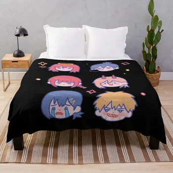 Человек-бензопила С милыми персонажами аниме Флисовое винтажное одеяло для пикника
