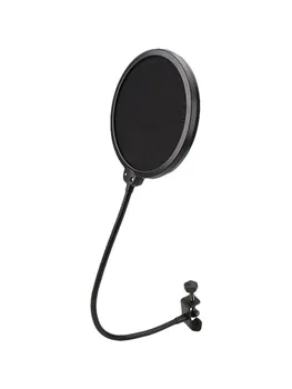 Черный двухслойный студийный микрофон, ветровое стекло, поп-фильтр для диктофона, поп-фильтр для онлайн-трансляции